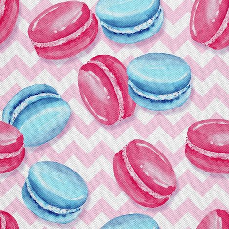 Outdoor dekostoffe oxford - Motiv rosa blaue Makronen I DX202 (1/5)