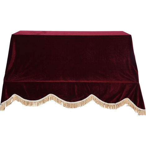 Housse de Protection pour Piano Droit 200x150cm en Tissu Peluche Rouge Antipoussière Durable (1/5)
