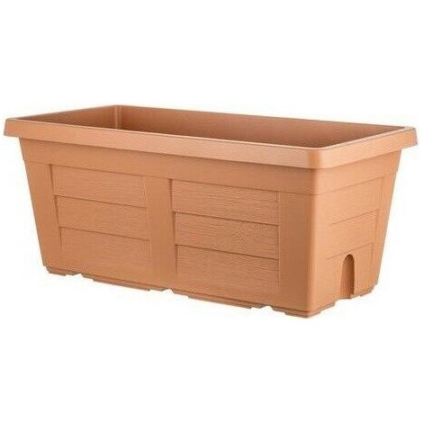 FIORIERA RETTANGOLARE cm  60 x 30 x 26 - cotto chiaro (senza sottovaso)  - BAMA