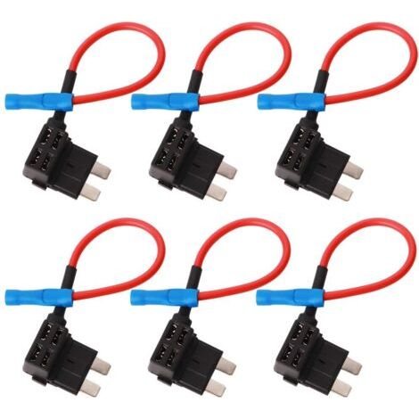 6Pcs 32V Add-A-Circuit Adaptateur Porte-fusible Standard, Lame Tap pour Voiture avec Circuit Robinet Piggy Back (1/4)