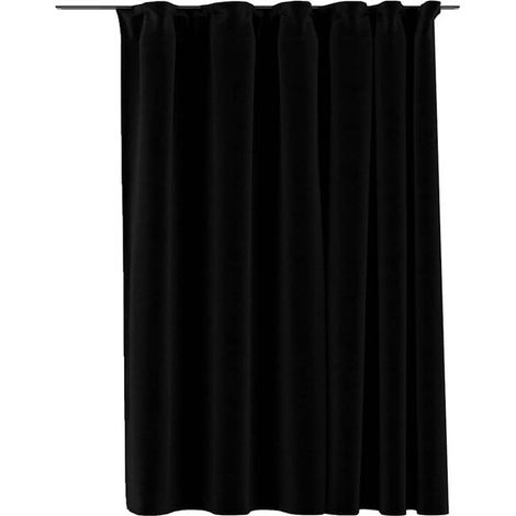 Rideaux occultants en lin noir avec crochets, 290 x 245 cm (1/5)