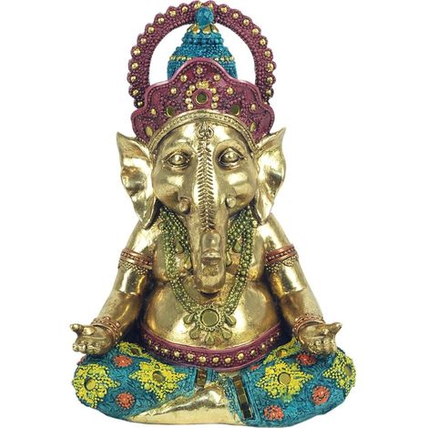 Signes Grimalt Figure de figurines de Bouddha Figure Ganesha Yoga Bouddha Gold 10x15x22cm 20258 (1/2)