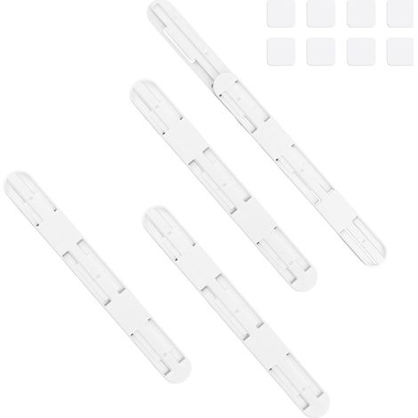 Lot de 4 glissières adhésives pour panier de bureau, 26 cm de long, glissières de tiroir adhésives multifonctionnelles pour école, chambre à coucher, cuisine (1/5)
