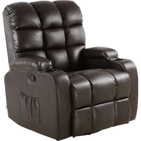REGAL BROWN LEATHER RECLINER CHAIR (1/4)