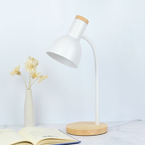 Lampe de bureau LED créative de style nordique pour étudiants, dortoirs, lecture, lampe de chevet moderne, à brancher, ampoule LED blanche 5W à lumière chaude de style INS. (1/5)