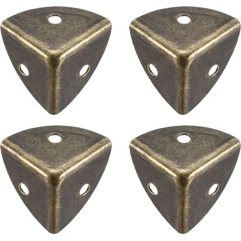 Protezioni angolari per scatole e casse di legno, protezioni angolari per mobili, metallo vintage, 22x22 mm, 4 pezzi, color bronzo