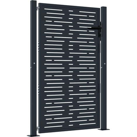 Maison Exclusive - Gartentor Anthrazit 100x125 cm Stahl Quadratis (1/5)