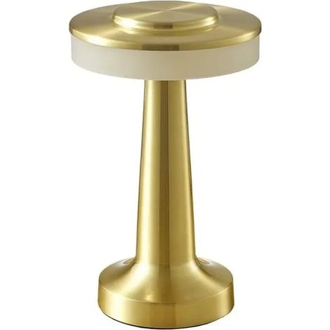 Lampe de table portable LED en fer forgé, lampe de chevet tactile USB dorée (1/5)