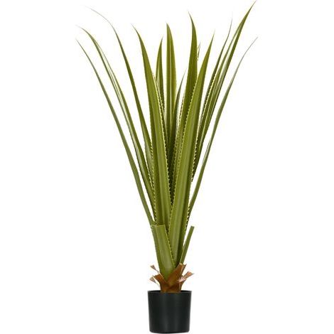 Planta artificial tipo agave en maceta, altura 90 cm, 16 hojas, para interior y exterior, gran realismo (1/5)