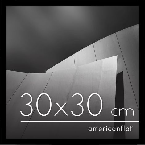 Cadre Photo 30x30 cm Noir - Cadre 30x30 cm avec Bordure Fine, Plexi Poli, Matériel de Suspension Intégré pour Mur (1/5)