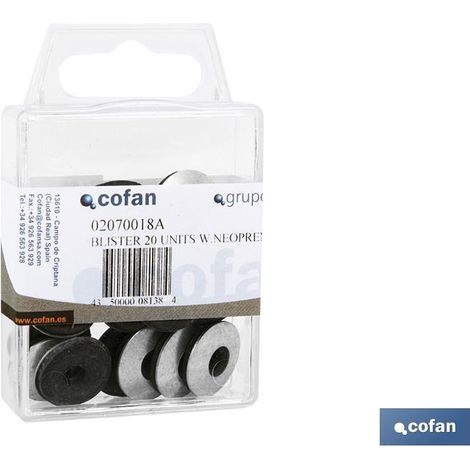 Rondelle di tenuta in neoprene EPDM - Blister 30 unità. 16mm