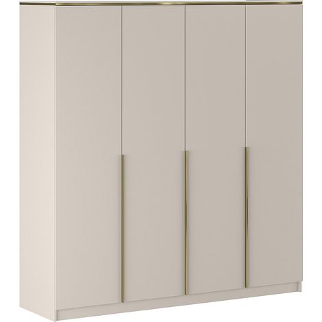 Armadio 4 ante L200 cm Beige e dorato  - VUKIA di PASCAL MORABITO
