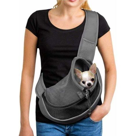 Tigrezy Tragbare Hundetragetasche, Atmungsaktive Netz-Schultertasche für Hunde und Katzen, Welpen-Schultertasche für Haustiere, Verstellbare Tragetasche, Reisetasche für Kleintiere (1/5)
