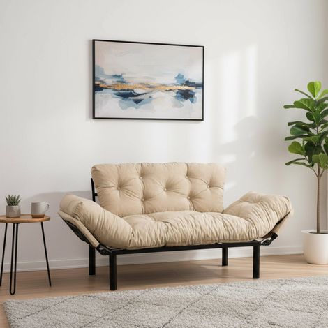 Schlafsofa 2-Sitzer Guchol, mit Stauraum, verstellbar, Sitzplätze 2, 155x70 cm Cremeweiß (1/5)