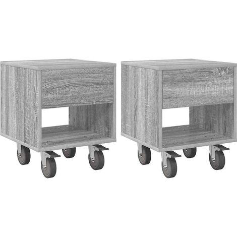 Maison Exclusive - Mesita de Noche 2 pcs Gris Sonoma 40,5 x 40 x