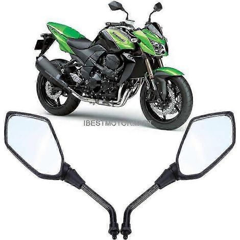 Rétroviseurs latéraux SZRH pour Kawasaki Z1000 Z750 (2004-2011), ER6B ER6N ER6N (2006-2010), ZRX1200 (2001-2008) et ZRX1100 (1997-2000). (1/5)