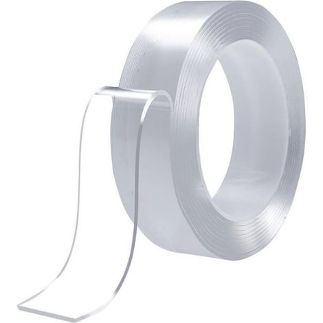 Ruban adhésif double face nano 1 mm d'épaisseur 30 mm de large 1 m de long 1 pièce avec colle magique adhésive transparente pour coller des objets (1/4)