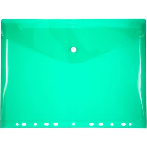 Carpeta PP A4 con perforaciones europeas y bol铆grafo verde