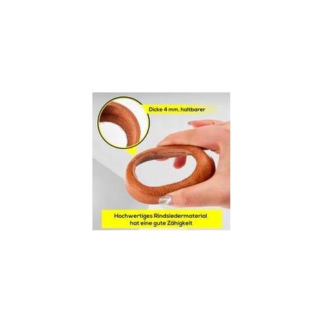 Manchettes en cuir pour pompe à eau Type 75 – Lot de 2 pièces – Cuir de vachette – Bonne étanchéité et absorption d'eau (1/4)