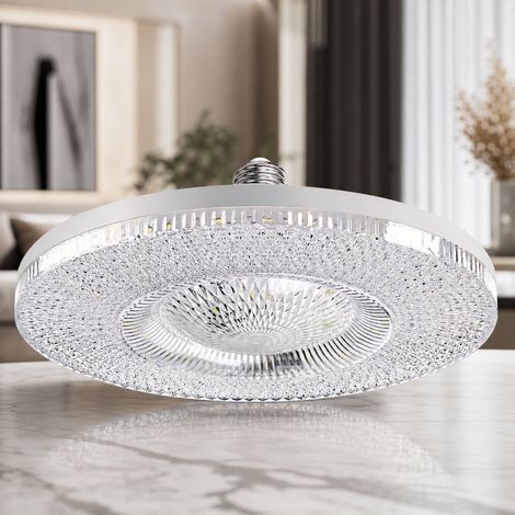 Ampoule LED Soucoupe Cristal 40W E27 Lumière Blanche Φ150mm Design Diamant Anti-Scintillement pour Salon et Cuisine (1/4)