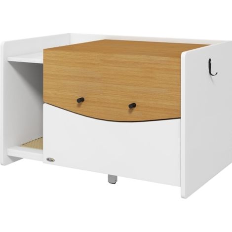 Lettiera estraibile, design a mobiletto, con scomparto per la lettiera, 78x50x51 cm, rovere/bianco, spedizione in loco. (1/5)