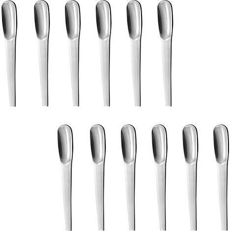 Set 24 Cucchiaini da Caffè Moka e Appetizer ABERT in Acciaio Inox 18/10 Design Moderno Minimal 12 con Foro + 12 Classici Lunghezza 10,6 cm Ideale per Bar Catering e Casa STILE QUALITA' MADE IN ITALY