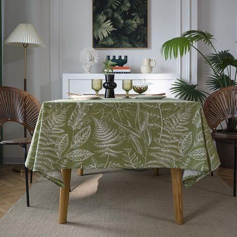 Bedruckte Tischdecke 100 x 140 cm für quadratische Esstische maschinenwaschbar strapazierfähig rechteckig für Zuhause Restaurant Bankett Große Grün (1/5)