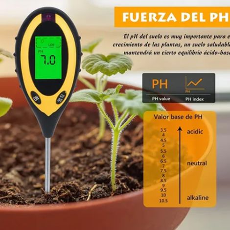 Appareil 4 en 1 pour tester les sols, instrument de test environnemental, luxmètre, hygromètre et pH-mètre. (1/5)