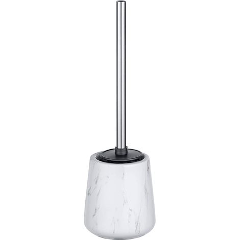 Escobillero de baño MSV "Adrada" de ceramica en color blanco Ø12 x 39 cm (1/2)