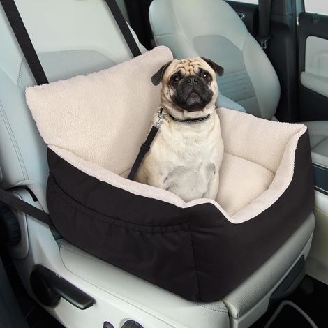 Car Seat for Small Dogs, Cats, Dogs, Car Seat, Safe and Comfortable, Dog Car Basket with Removable and Reversible Cushion, Safety Lead, Storage Bag (1/5)