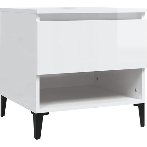 Maison Exclusive - Beistelltisch Hochglanz-Weiß 50x46x50 cm Holzw