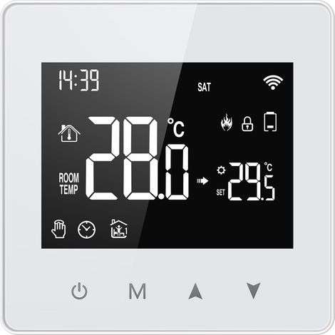 Thermostat intelligent Tuya, contrôleur de température de chaudière à eau et à gaz à batterie basse consommation, écran LCD programmable (1/4)