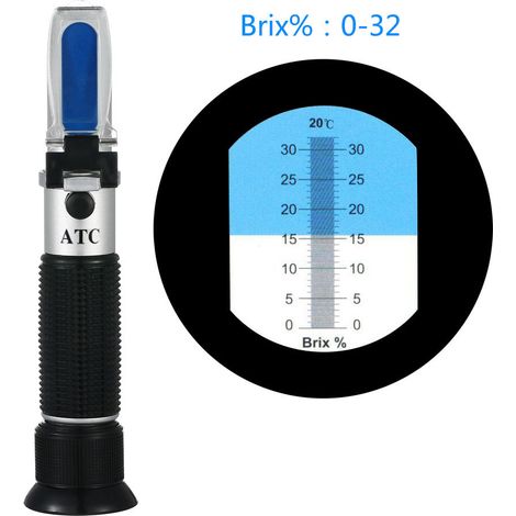 Sucremètre, réfractomètre, plage de mesure Brix 0-32%, adapté à l'industrie du sucre, de l'alimentation et des boissons (1/5)