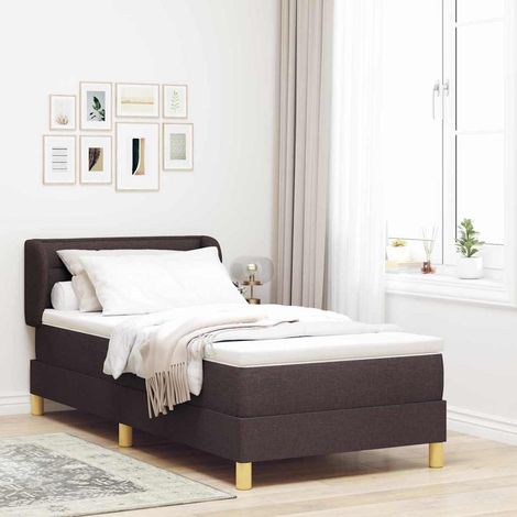 Boxspringbett mit Matratze Dunkelbraun 80 x 200 cm Stoff