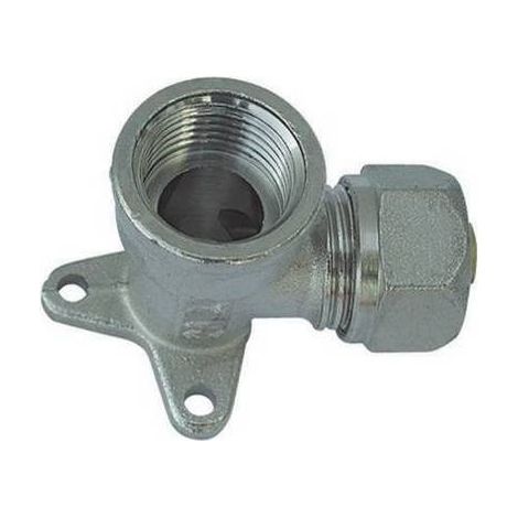 RACCORDO CURVO FEMMINA CON FLANGIA A 3 FORI TIEMME 3/4 x 20 TIEMM