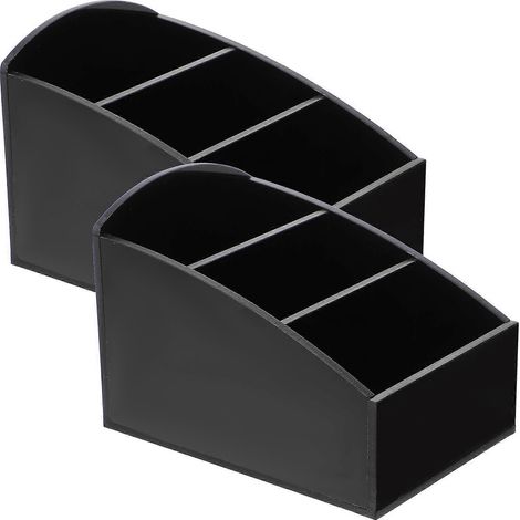 Organisateur de sachets de thé (lot de 2) - Porte-sachets de sucre en acrylique - Organisateur pour bar à café - Porte-sachets de café de bureau-12.5X8.5X9CM-Black