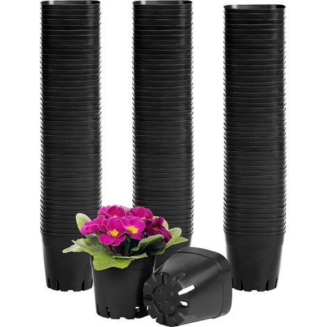 Lot 150 Pot Plastique, Carré 6,5cm, Drainage 16 Trous, Semis Succulentes Jardin Intérieur (1/5)