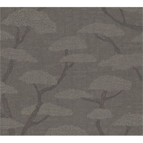 Asia wallcovering wall Profhome 387415 hot embossed non-woven wallpaper slightly textured with Asian pattern matt brown beige anthracite 5.33 m2 (57 ft2) (1/5)