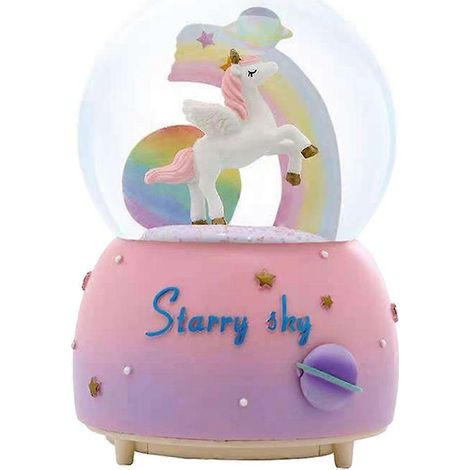 Boule à neige licorne, boîte à musique pour filles, cadeau d'anniversaire ou de Noël. (1/5)