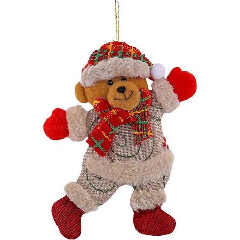 Christmas Fabric Doll Ornament Hanging Santa and Snowman Decor for Tree and Mantel (1/3)