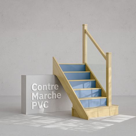 Contremarche Escalier PVC - Bleu Pétrole H. 17 x L. 98 cm - Lot de 10 (1/4)