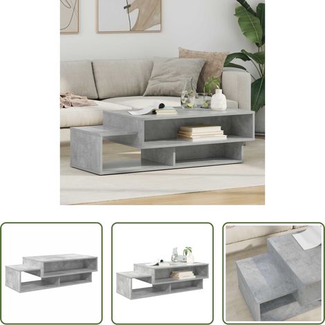 Table basse bois d'ingénierie - Table basse Gris béton 105 x 50 x 32,5 cm Bois d'ingénierie (1/5)
