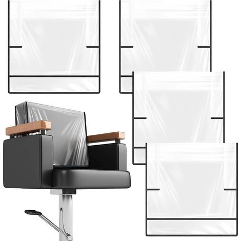 Lot de 4 housses de dossier de chaise de salon en plastique transparent pour la plupart des chaises de salon standard Protège les chaises contre les taches, les produits chimiques (1/5)
