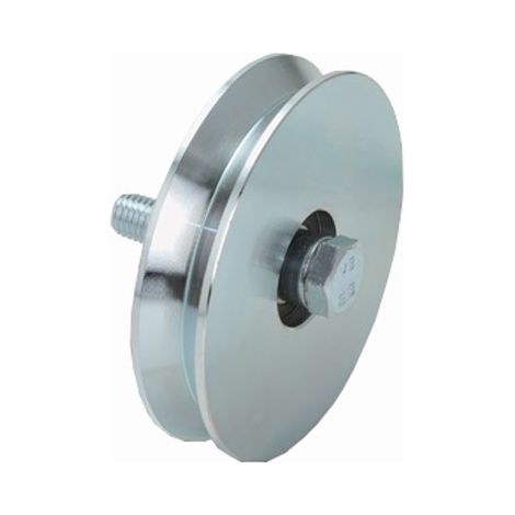 Ruota gola v per cancello 1 cuscinetto a sfera art.402 - Specifiche: Ø mm 140x25 portata Kg 280 gola V 92°