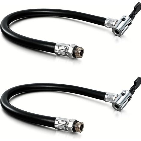 Tuyau Gonflage Pneu Universel Embout Gonflage Pneu Voiture avec Raccord Rapide, Tuyau de Gonflage de Pneus Flexible 38 cm pour Pompe à Air, Compresseur, Vélo, Moto, Auto, Camion
