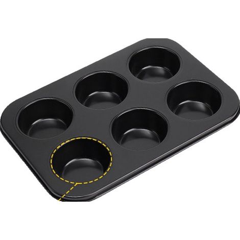 Antihaftbeschichtete Muffinform, für Cupcakes, Brownies, Pudding und andere Backwaren, Schwarz, 25,5 x 19,5 cm (1/5)