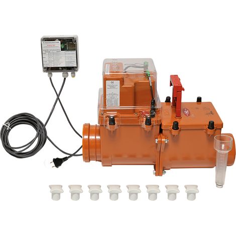 Valvola antiriflusso DN110 elettronica, con 2 clapet inox, pozzetto d'ispezione, chiusura manuale supplementare, interfaccia PC