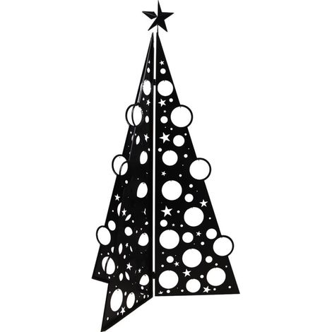 TrendLine Deko-Weihnachtsbaum Metall 118 x 74 cm schwarz Dekoartikel