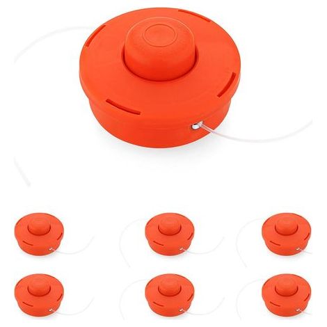 Lot de 6 Tête Débroussailleuse Universelle, Tête Débroussailleuse, Rouge Plastique Nylon Bobine de Rechange de Tondeuse Débroussailleuse Tête, Accessoire Professionnel pour Débroussailleuse (1/4)
