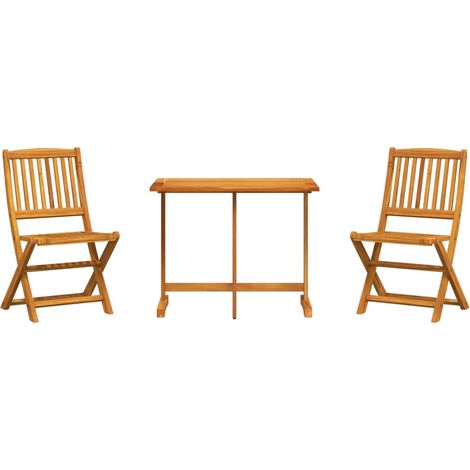 Maison Exclusive - 3-tlg. Garten-Essgruppe Klappbar Massivholz Ak